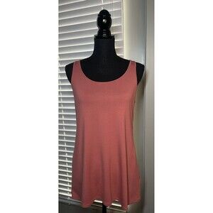 Eileen Fisher Women's Scoop Neck Viscose Tank Top Coral Size S/P